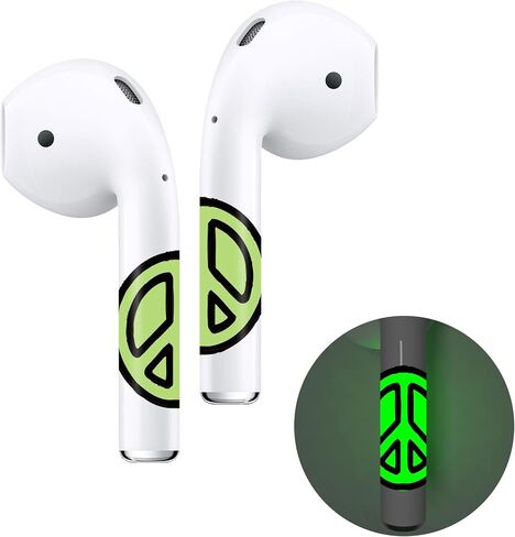 جلود AirPods المضيئة من ROCKMAX الجيل الثاني، ملصق AirPods رائع يتوهج في الظلام، أغلفة جلدية فاخرة لـ AirPods مع أداة تثبيت سهلة (237YG) in Kuwait