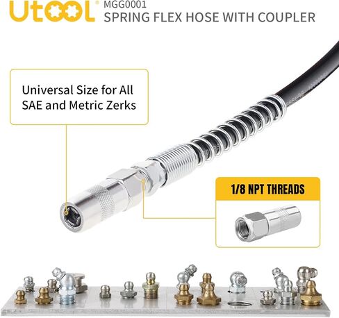 UTOOL Grease Gun Accessory Kit, 4-Jaw Rebuildable Coupler 3-Pack, 1/8 NPT Threads, Max Working Pressure 8000 PSI in Saudi Arabia