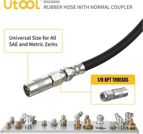 UTOOL Grease Gun Accessory Kit, 4-Jaw Rebuildable Coupler 3-Pack, 1/8 NPT Threads, Max Working Pressure 8000 PSI in Saudi Arabia