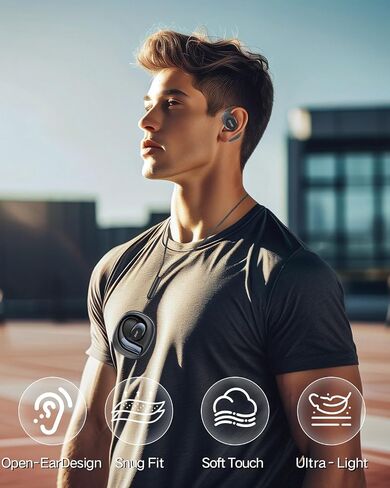 ZIHNIC S09 True Wireless Open Free with Mic, Bluetooth Earbuds with Earhooks, IPX5 Waterproof, Fast Charging, Compatible with Any Phone-Purple in Saudi Arabia