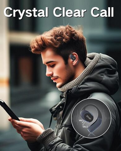 ZIHNIC S09 True Wireless Open Free with Mic, Bluetooth Earbuds with Earhooks, IPX5 Waterproof, Fast Charging, Compatible with Any Phone-Purple in Saudi Arabia