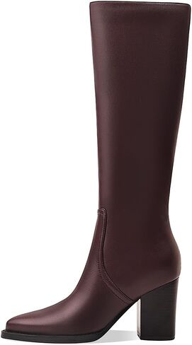 Womens Knee High Boots Retro Chunky Heel Pointed Toe Pull On Classic Knee High Boots for Girls Ladies Retro Tall Boot Winter Fall Fashion Boot in Kuwait