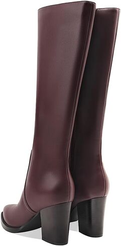 Womens Knee High Boots Retro Chunky Heel Pointed Toe Pull On Classic Knee High Boots for Girls Ladies Retro Tall Boot Winter Fall Fashion Boot in Kuwait