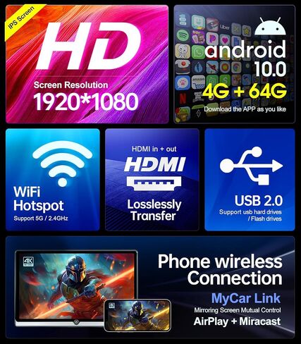 14 inch 4K Android 11 Portable Car TV Headrest Monitor Rear Entertainment System for Cars Back Seat,Touch Screen Support Phone Wireless Mirror Link,with WiFi/Bluetooth/HDMI/Video Player in Saudi Arabia
