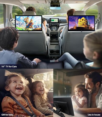 14 inch 4K Android 11 Portable Car TV Headrest Monitor Rear Entertainment System for Cars Back Seat,Touch Screen Support Phone Wireless Mirror Link,with WiFi/Bluetooth/HDMI/Video Player in Saudi Arabia