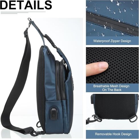 PU Sling Bag Crossbody Backpack - Multipurpose Casual Packs - USB Charge Port in Kuwait
