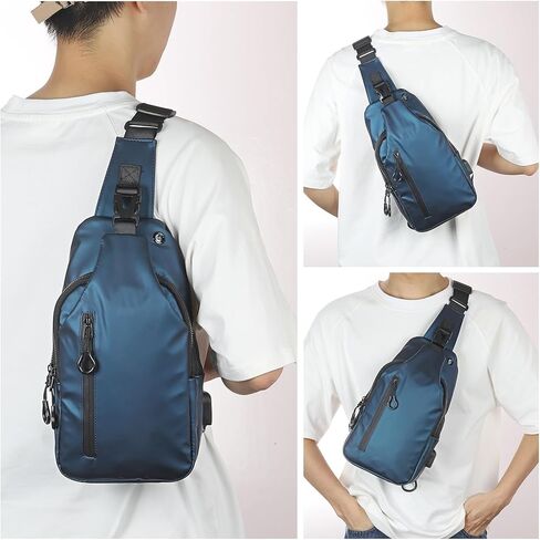 PU Sling Bag Crossbody Backpack - Multipurpose Casual Packs - USB Charge Port in Kuwait