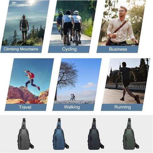 PU Sling Bag Crossbody Backpack - Multipurpose Casual Packs - USB Charge Port in Kuwait