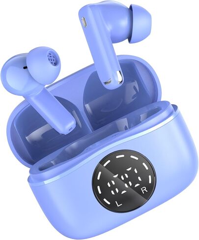 Wireless Earbuds, 2024 Bluetooth 5.4 Headphones with 4 ENC Noise Cancelling Mics, Bluetooth Earbuds Deep Bass Stereo, Wireless Earphones for Android/iOS New, Blue in Saudi Arabia