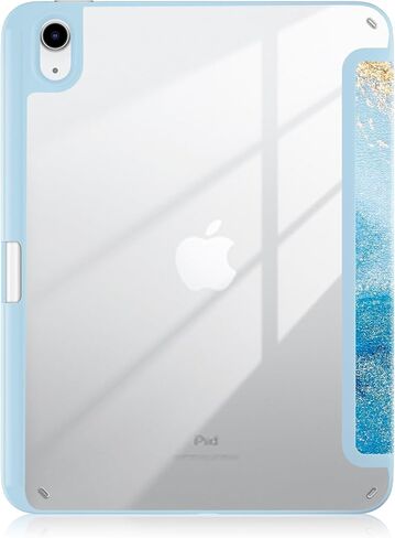 Case for iPad 10th Generation 10.9 Inch Tablet (2022 Model),Anti-Collision Transparent Back Shell Cover with Auto Wake/Sleep Function,Black in Saudi Arabia