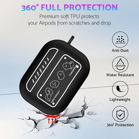 لحافظة AirPods Pro الجيل الثاني 2022/2023، غطاء من مادة TPU الناعمة الكرتونية اللطيفة، تصميم أنيق من الرسوم المتحركة Kawaii، غطاء واقي مقاوم للصدمات للنساء والفتيات والأولاد والرجال والنساء لـ AirPods Pro 2 nd in Kuwait