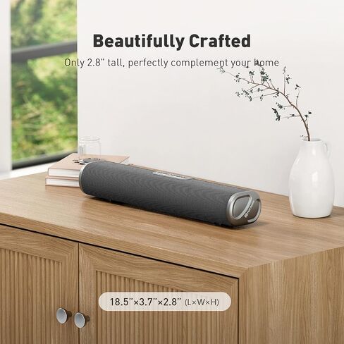 مكبر صوت Fosi Audio A5 لسطح المكتب وجهاز العرض وشريط صوت صغير مقاس 18 بوصة مع 4 أوضاع EQ وبلوتوث ووصلة USB وتركيب على الحائط رائع لغرفة النوم وغرفة النوم والمناطق الصغيرة in Saudi Arabia
