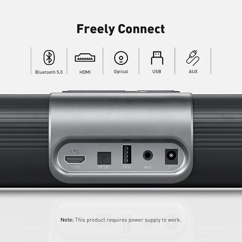 مكبر صوت Fosi Audio A5 لسطح المكتب وجهاز العرض وشريط صوت صغير مقاس 18 بوصة مع 4 أوضاع EQ وبلوتوث ووصلة USB وتركيب على الحائط رائع لغرفة النوم وغرفة النوم والمناطق الصغيرة in Saudi Arabia