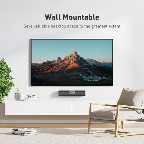 مكبر صوت Fosi Audio A5 لسطح المكتب وجهاز العرض وشريط صوت صغير مقاس 18 بوصة مع 4 أوضاع EQ وبلوتوث ووصلة USB وتركيب على الحائط رائع لغرفة النوم وغرفة النوم والمناطق الصغيرة in Saudi Arabia