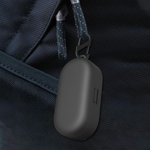 for Bose Sport Earbuds Case Cover (Not fit for Bose QuietComfort Earbuds), Portable Silicone Protective Case with Carabiner (Black) in Saudi Arabia