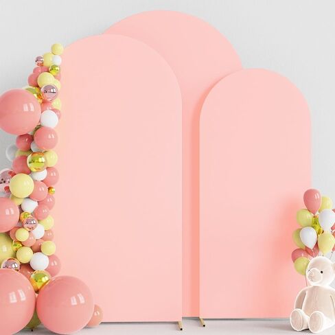 Wokceer Wedding Arch Cover (7.2FT, 6.6FT, 6FT) Set of 3 Spandex Fitted Wedding Arch Stand Covers for Round Top Chiara Arch Backdrop Stands Cover for Birthday Party Ceremony Banquet Decor Terracotta in Kuwait