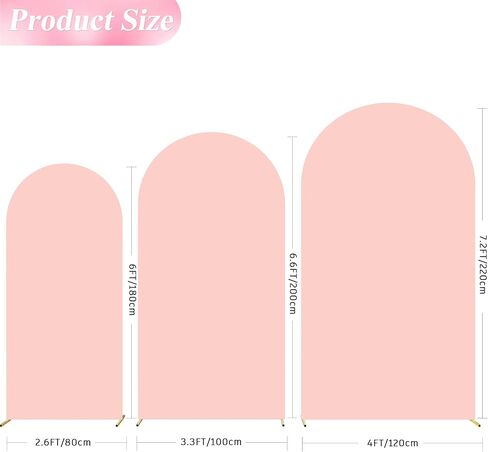 Wokceer Wedding Arch Cover (7.2FT, 6.6FT, 6FT) Set of 3 Spandex Fitted Wedding Arch Stand Covers for Round Top Chiara Arch Backdrop Stands Cover for Birthday Party Ceremony Banquet Decor Terracotta in Kuwait