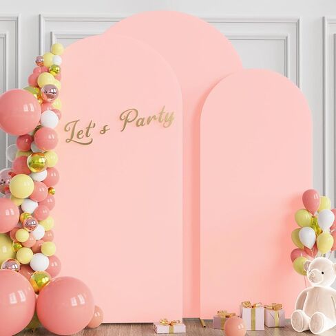 Wokceer Wedding Arch Cover (7.2FT, 6.6FT, 6FT) Set of 3 Spandex Fitted Wedding Arch Stand Covers for Round Top Chiara Arch Backdrop Stands Cover for Birthday Party Ceremony Banquet Decor Terracotta in Kuwait