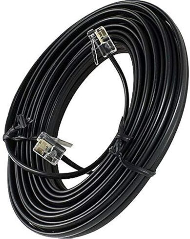 سلك تمديد هاتف أسود بطول 50 قدم، سلك خط RJ-11 in Kuwait