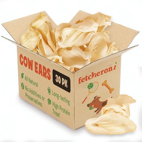 Cows Ears for Dogs, Thick and Large Dog Ears, Single Ingredient and No Odor Cow Treats, Long Lasting Cow Ears, Natural & Grass-fed Dog Treat Animal Ears, Cow Ears for Puppies and All Breeds (15 Pack) in Kuwait