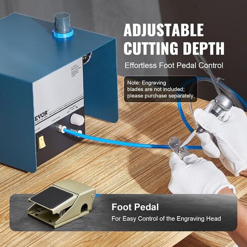 VEVOR Engraving 11400 BPM, Speed Adjustable 1/8" Pencil, Portable Pneumatic Hose, Air Micro Grinder Scribe Pen for Precision Carving on Stone Glass Wood, Silver in Saudi Arabia