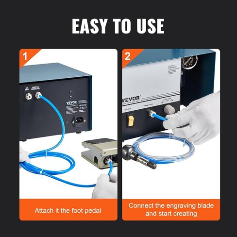 VEVOR Engraving 11400 BPM, Speed Adjustable 1/8" Pencil, Portable Pneumatic Hose, Air Micro Grinder Scribe Pen for Precision Carving on Stone Glass Wood, Silver in Saudi Arabia