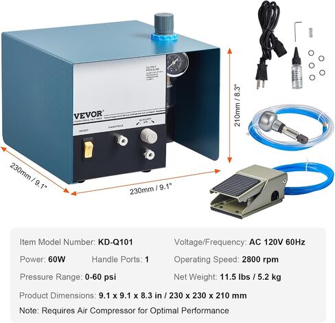 VEVOR Engraving 11400 BPM, Speed Adjustable 1/8" Pencil, Portable Pneumatic Hose, Air Micro Grinder Scribe Pen for Precision Carving on Stone Glass Wood, Silver in Saudi Arabia
