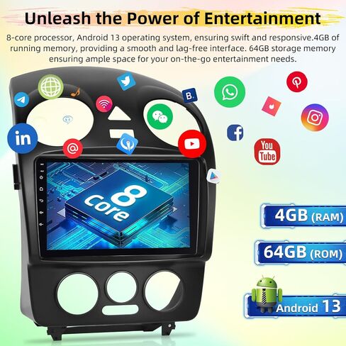 راديو ستيريو للسيارة EKAT Android لسيارة VW Beetle 2004-2010 - 8 Core 4GB + 64GB IPS تعمل باللمس، Carplay لاسلكي وAndroid Auto DSP/WiFi/GPS + كاميرا احتياطية AHD in Saudi Arabia