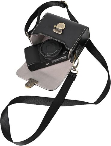 SX740 Case, Premium PU Leather FullBody Camera Case Bag Cover for Canon PowerShot G7 X Mark II/III SX740 SX730 for Ricoh GR II III for Sony RX100 III IV V VI VII (Black) in Saudi Arabia