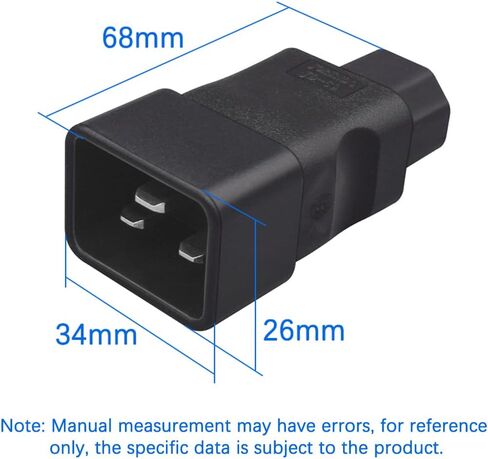 IEC320 C20 to C13 AC Power Converter,C20 3 pin Plug to C13 3 Hole Jack AC Converter, C13 to Male C20 Power Socket Adapter，16A to 10A AC Converter in Saudi Arabia