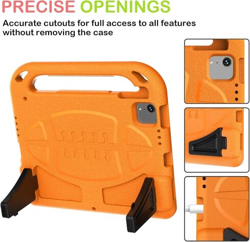 Kids Case for iPad Pro 11 Inch (2024/2022/2021/2020/2018 Model), iPad Air 5/4 (10.9-Inch) Durable Shockproof Case with Handle Stand for iPad 10.9 & iPad air 6 Tablets Protective Cover-Orange in Saudi Arabia