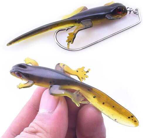 Glitter Lizard Swimbait Salamander Soft Bait with Long Tail for Bass Fishing (PVC,8cm/3.15in,3.8g/0.13oz.8pcs/Pack 5 Colors Option) in Saudi Arabia