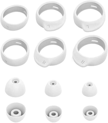 طقم رؤوس الأذن لسماعات Galaxy Buds+ Plus SM-R175، 3 أزواج من خطافات الأذن و3 أزواج من طقم أطراف الأذن، سيليكون ناعم، في الحافظة، لسماعات SM-R175 Galaxy Buds Plus +، 3+3 أزواج، أسود in Kuwait