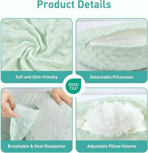 Pregnancy Pillow Cooling for Sleeping, Detachable and Adjustable Double-Sided Support Maternity Pillow Skin-Friendly for Pregnant Women Back, HIPS, Legs(30°Slope Design Verified by Expectant Mothers) in Kuwait