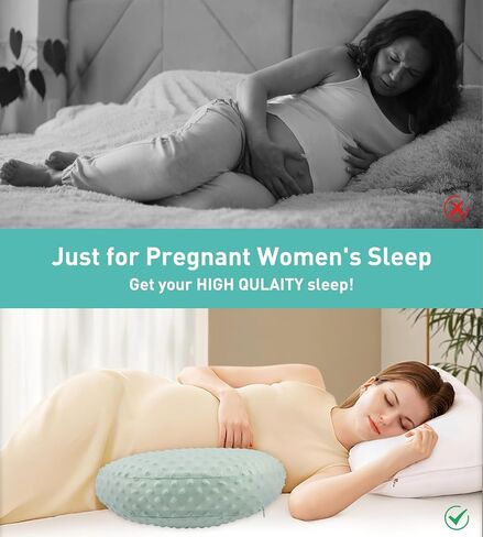 Pregnancy Pillow Cooling for Sleeping, Detachable and Adjustable Double-Sided Support Maternity Pillow Skin-Friendly for Pregnant Women Back, HIPS, Legs(30°Slope Design Verified by Expectant Mothers) in Kuwait