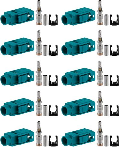 10 قطعة فقرا Z أنثى تجعيد موصلات فقرا Z أنثى موصل Waterblue الترميز تجعيد لكابل RG316 RG174 in Saudi Arabia