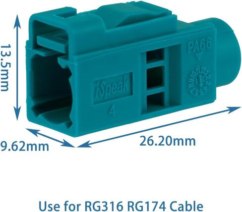 10 قطعة فقرا Z أنثى تجعيد موصلات فقرا Z أنثى موصل Waterblue الترميز تجعيد لكابل RG316 RG174 in Saudi Arabia