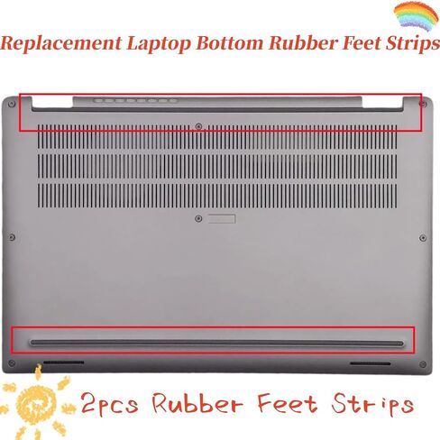 Laptop Bottom Cover Rubber Feet Strips Replacement for DELL Latitude 7410 E7410 Shell Bottom Cover Rubber Slip Bumper Foot Pad Strips (Grey) in Saudi Arabia