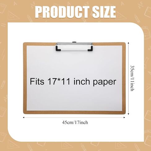 Sherr 20 Pack 6" x 9" Clipboards Bulk Wooden Hardboard Clipboards Recycled Wood Clipboards Low Profile Clip Boards for School Classroom Home Hospital Office Art Supplies in Saudi Arabia