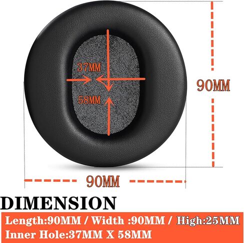 TT-BH046 عصابة رأس بديلة متوافقة مع سماعات TaoTronics TT-BH046 وسائد أذن مطورة مع جلد بروتين أكثر نعومة وسادات أذن دائرية رغوية عالية الكثافة لإلغاء الضوضاء 90 مم in Kuwait