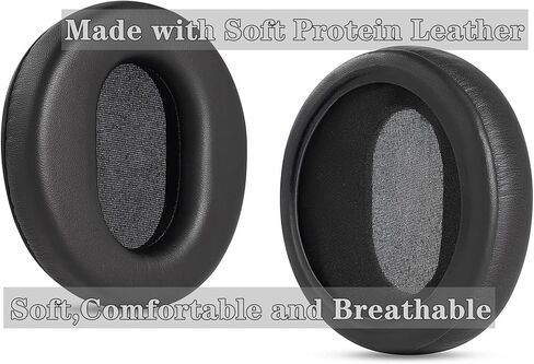 TT-BH046 عصابة رأس بديلة متوافقة مع سماعات TaoTronics TT-BH046 وسائد أذن مطورة مع جلد بروتين أكثر نعومة وسادات أذن دائرية رغوية عالية الكثافة لإلغاء الضوضاء 90 مم in Kuwait
