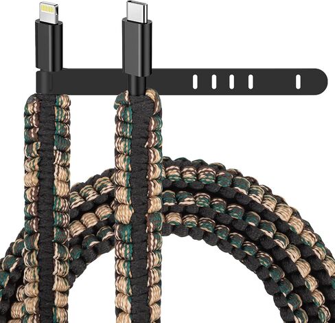 Kavie USB C to Cable 3.3 FT Nylon Camo Braided Fast Charger Cable Type C Charging Cables Compatible iPhone 14 13 13 Pro Max 12 12 Pro Max 11 XS XR X 8 in Saudi Arabia