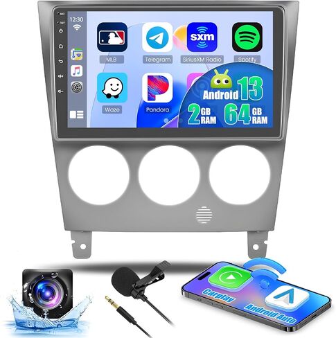 Car Stereo for Subaru Impreza/WRX/STI 2003-2006 Wireless Carplay Android Auto, 2+64GB Android 13 9 Inch Touch Screen Car Radio with GPS Navi/WiFi/BT/FM RDS/SWC/EQ/Mirror Link+ AHD Backup Camera Mic in Saudi Arabia