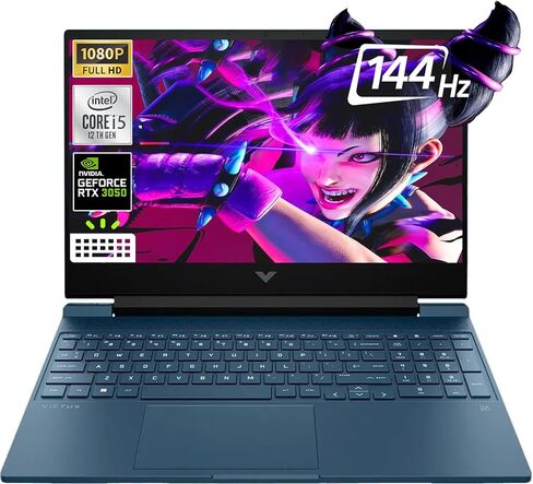 HP - Victus 15.6 بوصة Full HD 144 هرتز كمبيوتر محمول للألعاب - Intel Core i5-12450H - NVIDIA GeForce RTX 3050 - كاميرا ويب بإضاءة خلفية، Wi-Fi 6، Win11 Home، W/Cloth (ذاكرة الوصول العشوائي 32 جيجابايت | 1 تيرابايت PCIe SSD + قطعة قماش) in Saudi Arabia