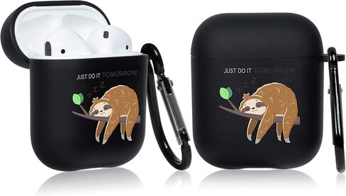 حافظة Oqplog لـ Airpod 2/1 - سنجاب كسول، تصميم كرتوني لطيف ثلاثي الأبعاد مضحك عصري لـ Airpods 1st 2nd غطاء سيليكون ناعم أنيق وممتع وشخصيات فريدة من نوعها حافظات Air Pods للرجال والفتيات والنساء والأولاد والمراهقين in Saudi Arabia