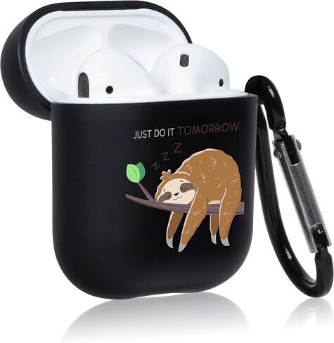 حافظة Oqplog لـ Airpod 2/1 - سنجاب كسول، تصميم كرتوني لطيف ثلاثي الأبعاد مضحك عصري لـ Airpods 1st 2nd غطاء سيليكون ناعم أنيق وممتع وشخصيات فريدة من نوعها حافظات Air Pods للرجال والفتيات والنساء والأولاد والمراهقين in Saudi Arabia