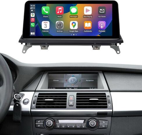 Ninetom 10.25 بوصة تعمل باللمس لاسلكي Apple CarPlay Android Auto الوسائط المتعددة مستقبل راديو السيارة لـ 2007-2009 BMW X5 E70 X6 E71 مع نظام CCC in Kuwait