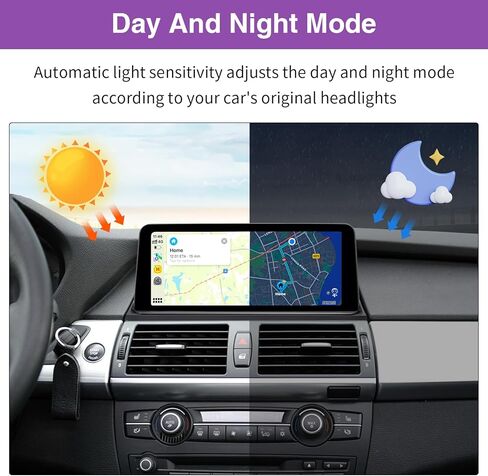 Ninetom 10.25 بوصة تعمل باللمس لاسلكي Apple CarPlay Android Auto الوسائط المتعددة مستقبل راديو السيارة لـ 2007-2009 BMW X5 E70 X6 E71 مع نظام CCC in Kuwait