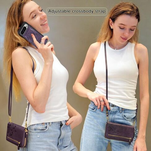 Lacass for Samsung Galaxy Z Fold 5 Z FOLD5 5G 2023 Case Crossbody Dual Zipper Detachable Magnetic Leather Wallet Cover Wrist Strap with 8 Card Slots (Black) in Saudi Arabia