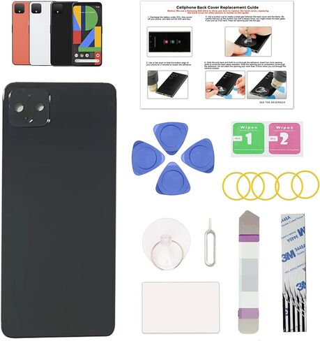 GREEN FUSION Compatible with Pixel 4 XL Back Cover Replacement, Pixel 4 XL Back Housing Door for All Carriers, Includes Repair Tools & Instruction, Black in Saudi Arabia
